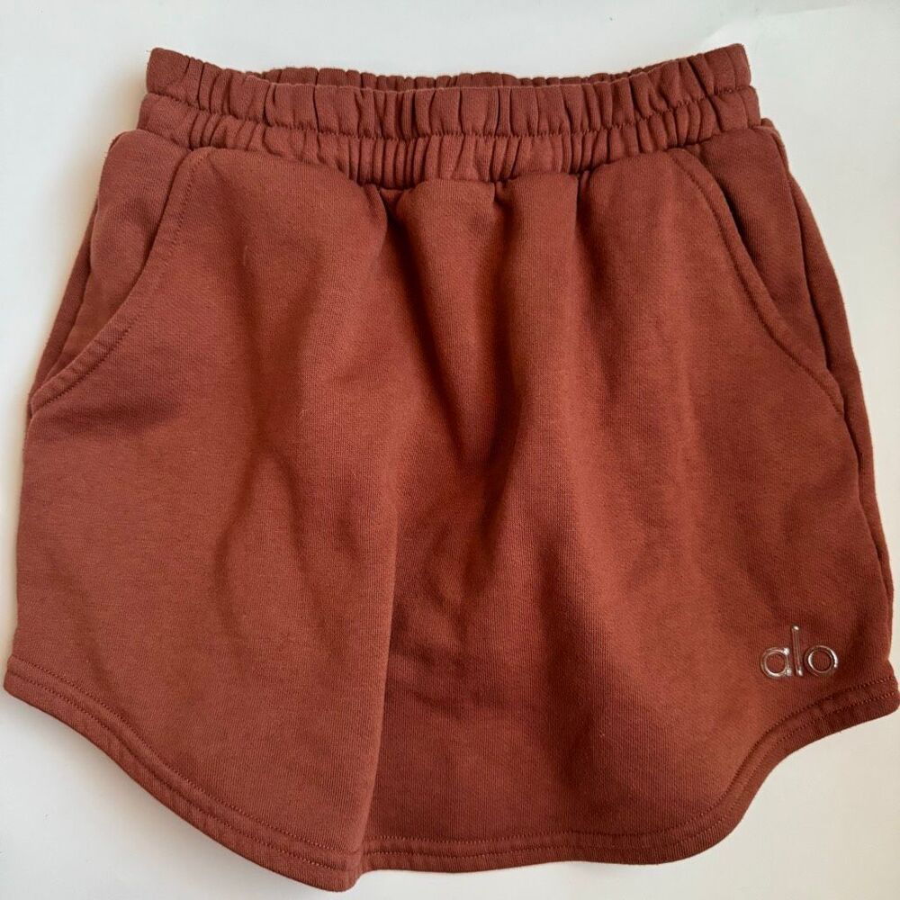Alo Yoga Accolade Knit Sweatshirt Skirt Lined Short Brown Size XS / Small
